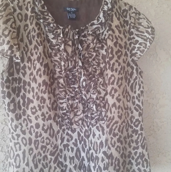 Bob Mackie Animal print Ruffle Sz. 10 Chiffon Silk - Picture 6 of 6